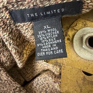 The Limited XL Wool Blend Sweater Brown Cashmere Silk Knit Pullover
